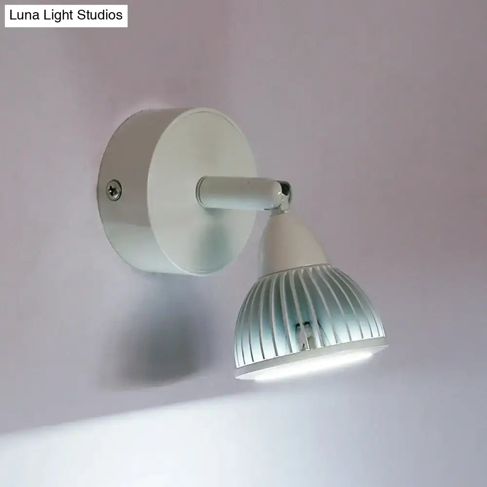 Black LED Wall Spotlight Decorbites, wall-mounted with ribbed aluminum shade on Tampa Home & Garden Store