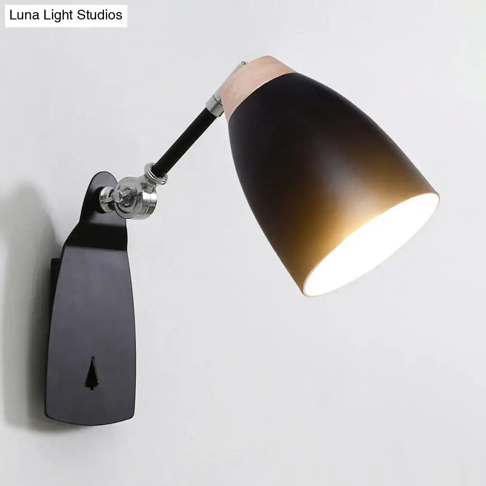 Decorbites Black White Cup Shape Wall Light with adjustable swing-arm and wall mount on Tampa Home & Garden Store