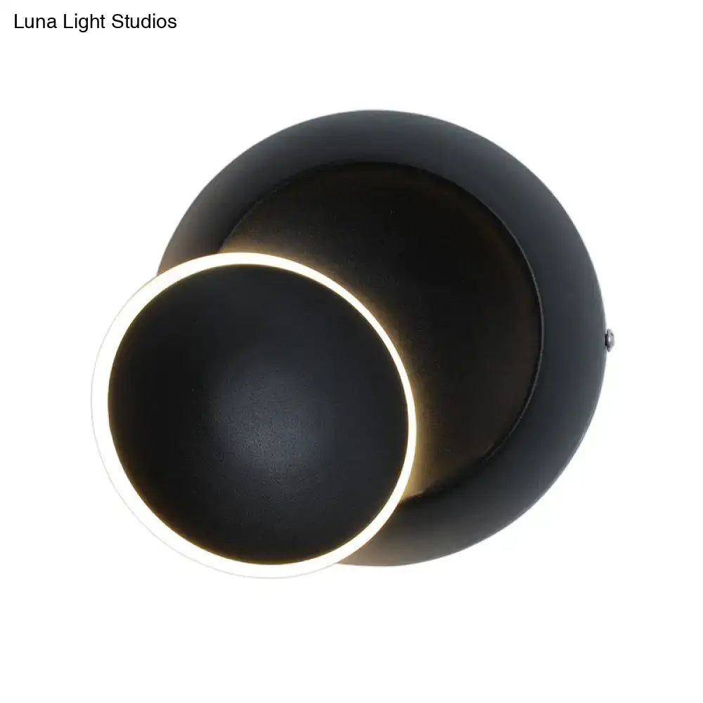 White Eclipse Wall Lamp by Decorbites black circular wall sconce with glowing ring on Tampa Home & Garden Store