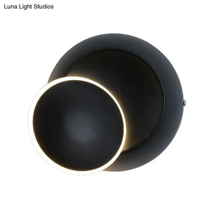 White Eclipse Wall Lamp by Decorbites black circular wall sconce with glowing ring on Tampa Home & Garden Store