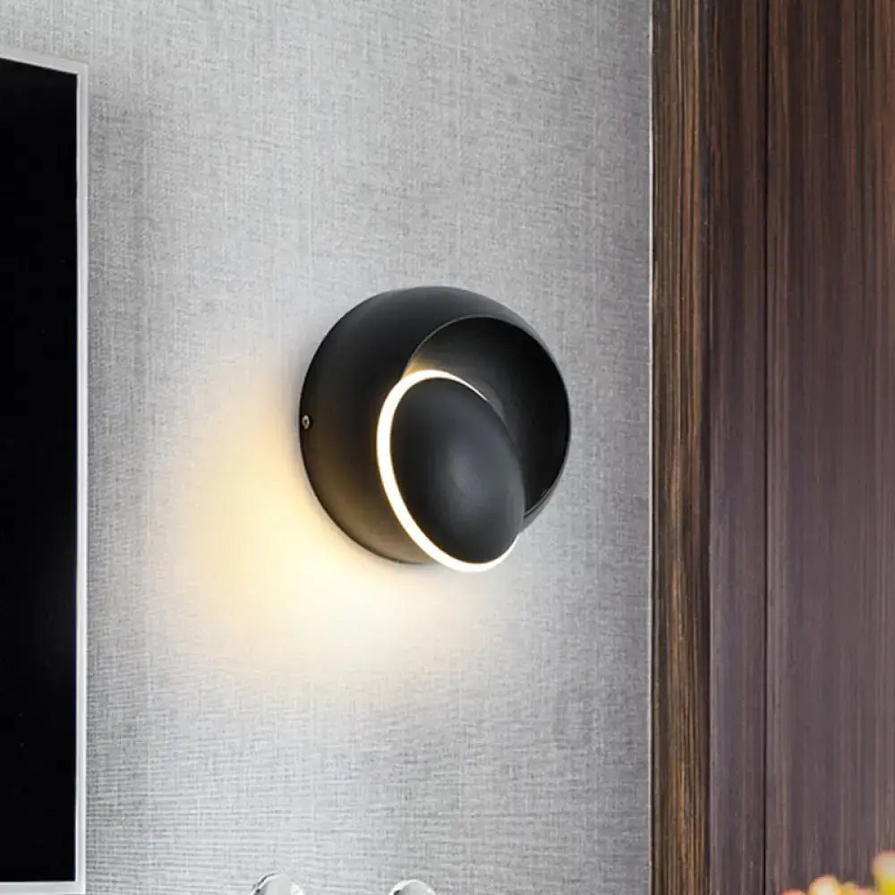 White Eclipse Wall Lamp Decorbites black metal wall sconce with LED halo ring on Tampa Home & Garden Store