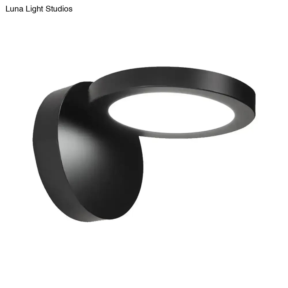 Acrylic Rotating Wall Light black circular ring wall sconce on Tampa Home & Garden Store