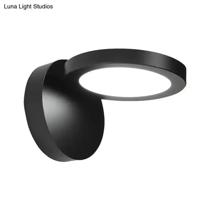 Acrylic Rotating Wall Light black circular ring wall sconce on Tampa Home & Garden Store
