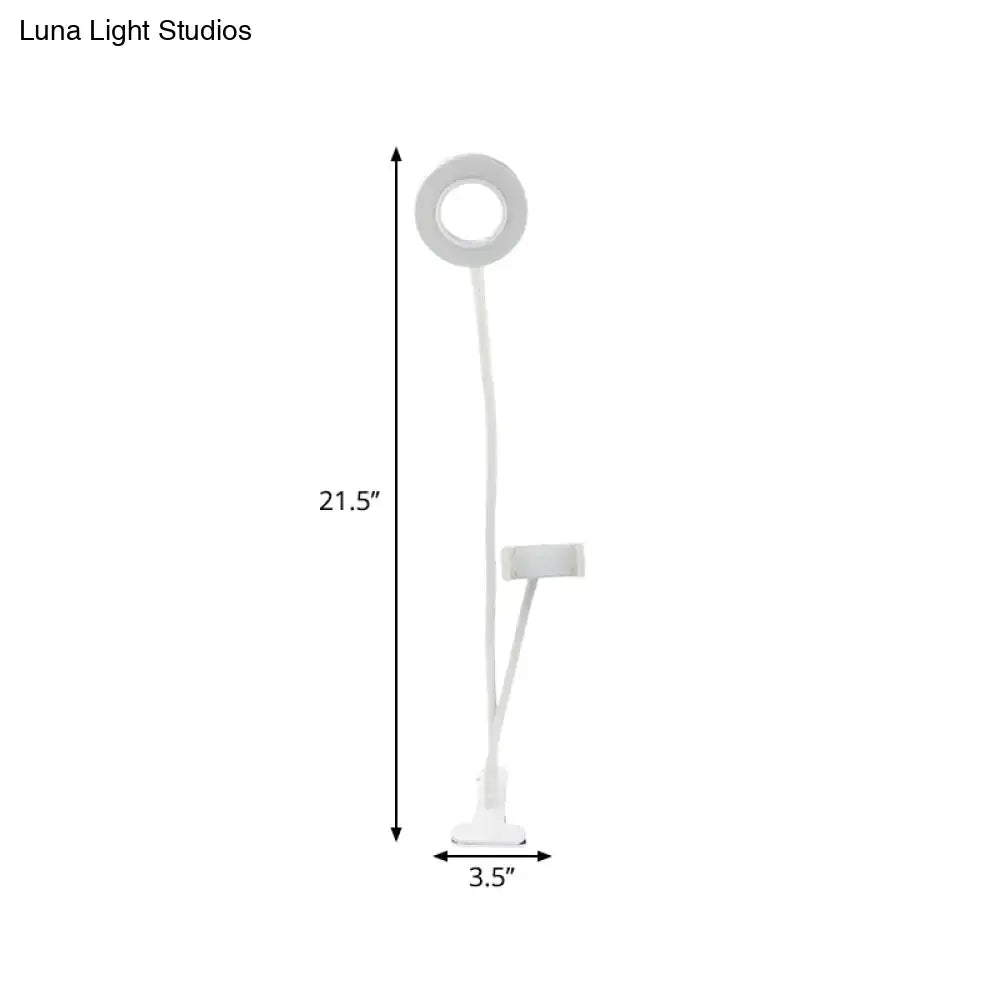 Black USB Mirror Lamp with circular ring light and slim vertical stand on Tampa Home & Garden Store