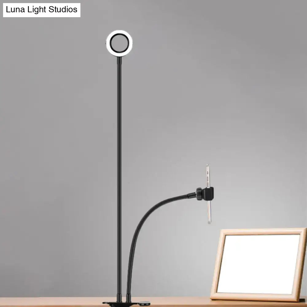 Black USB Mirror Lamp with ring light on a metal desk stand with a flexible arm on Tampa Home & Garden Store