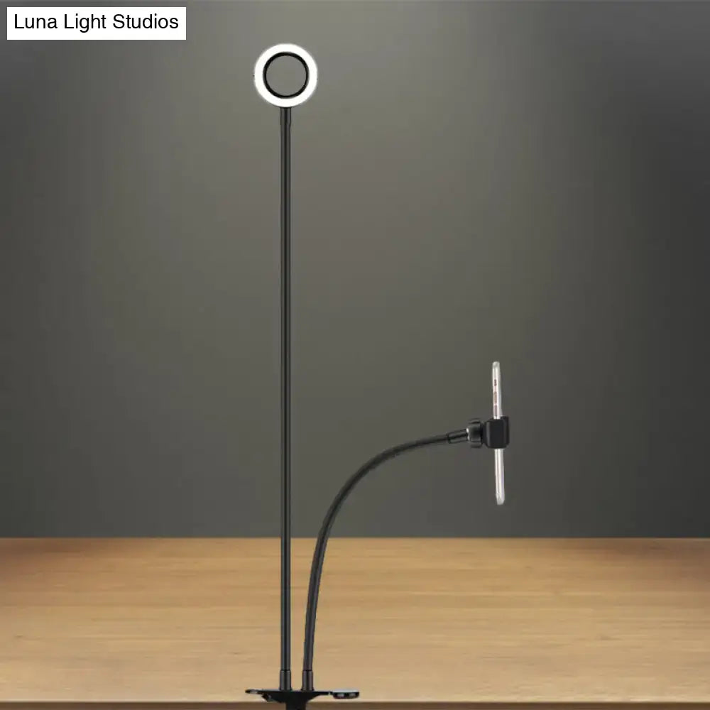 Decorbites Black USB Mirror Lamp with LED ring light on tall stand on Tampa Home & Garden Store