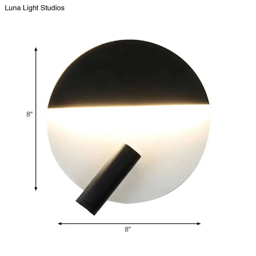 Modern Black and White Round Wall Lamp Bedroom