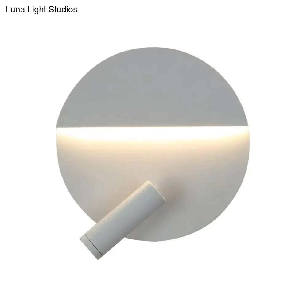 Modern Black and White Round Wall Lamp Bedroom