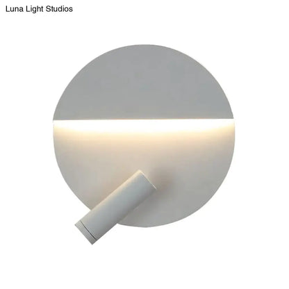 Modern Black and White Round Wall Lamp Bedroom
