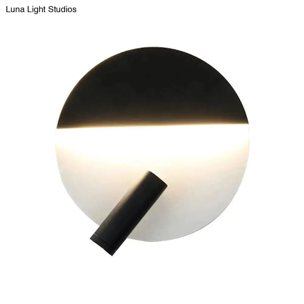 Modern Black and White Round Wall Lamp Bedroom