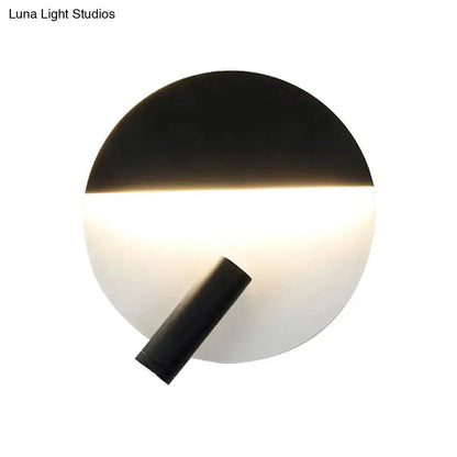 Modern Black and White Round Wall Lamp Bedroom