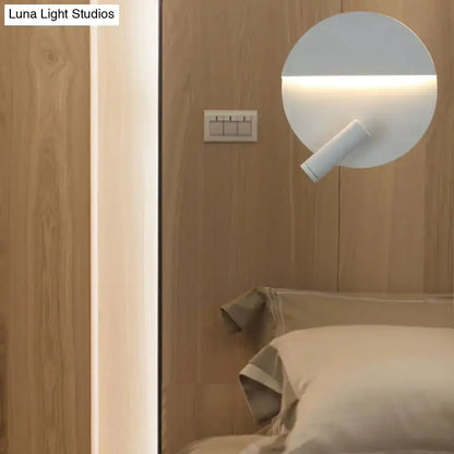 Modern Black and White Round Wall Lamp Bedroom