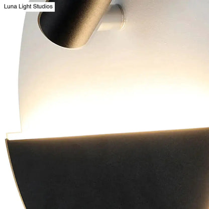 Modern Black and White Round Wall Lamp Bedroom