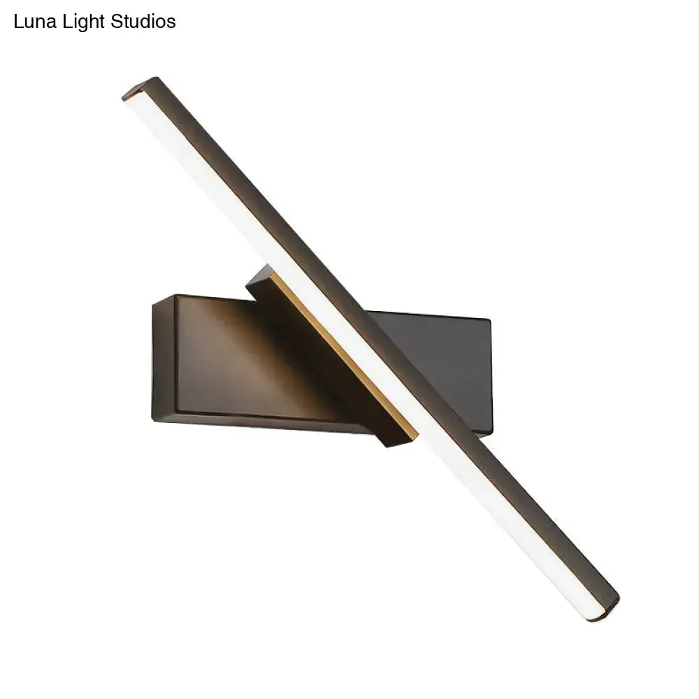 Black slim LED wall sconce by Decorbites with diagonal light bar on Tampa Home & Garden Store