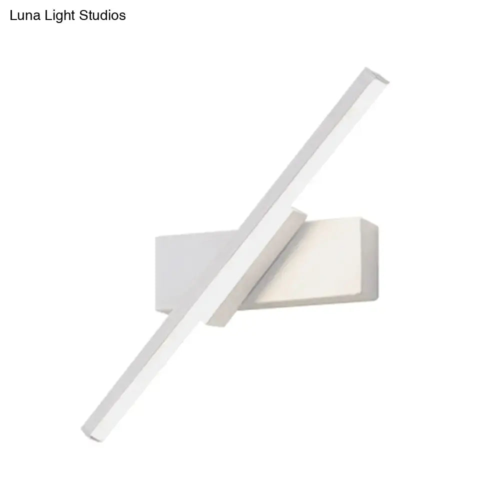 White slim LED wall sconce with diagonal bar and rectangular backplate on Tampa Home & Garden Store