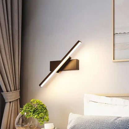 Black Slim LED Sconce wall light by Decorbites, diagonal metal bar on Tampa Home & Garden Store