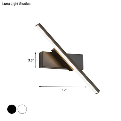 Decorbites black metal slim LED wall sconce, 12-inch length on Tampa Home & Garden Store