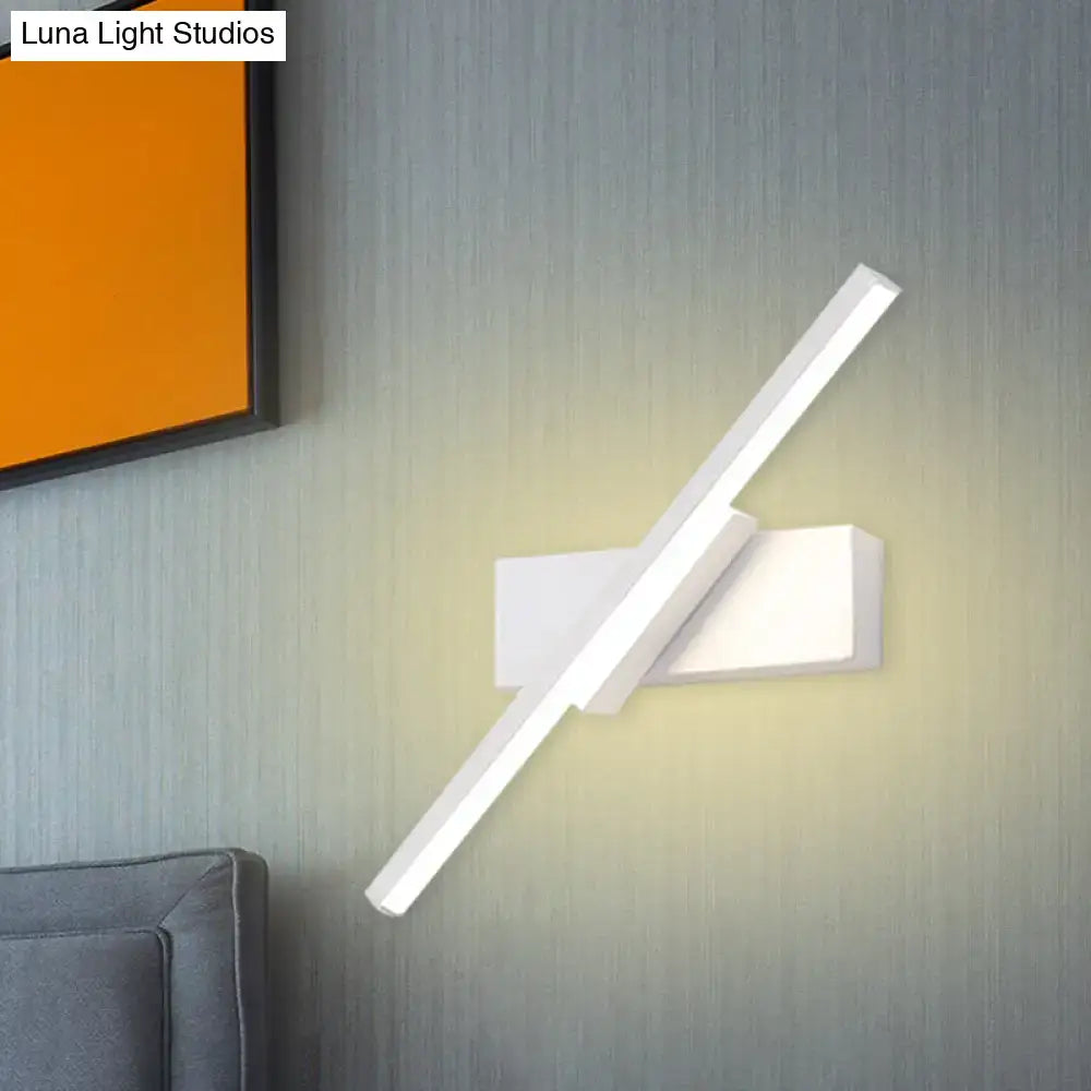 Black Slim LED Sconce wall light by Decorbites with diagonal white LED bar on Tampa Home & Garden Store