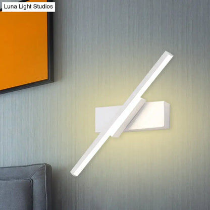 Black Slim LED Sconce wall light by Decorbites with diagonal white LED bar on Tampa Home & Garden Store