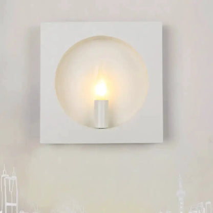 Modern Black White Square Wall Lamp With Globe