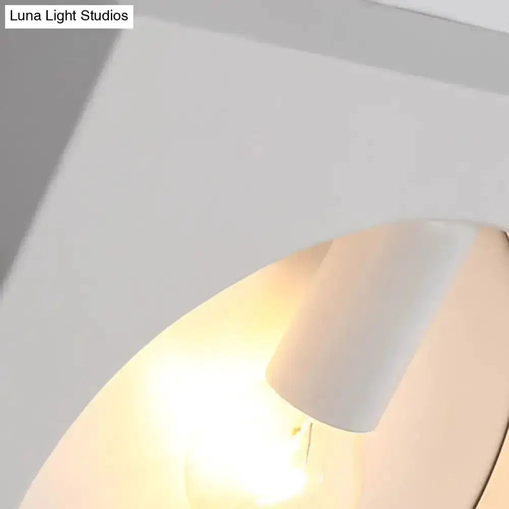 Modern Black White Square Wall Lamp With Globe