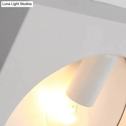 Modern Black White Square Wall Lamp With Globe