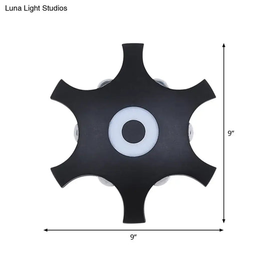 Star LED Wall Light black star-shaped metal wall sconce with central halo ring on Tampa Home & Garden Store