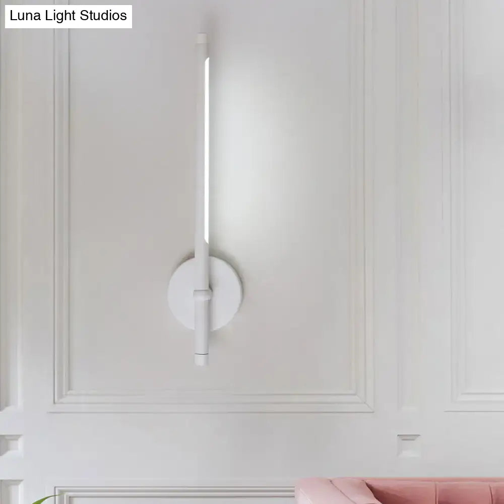 Metal tubular wall sconce by Decorbites, white finish, direct-wired on Tampa Home & Garden Store
