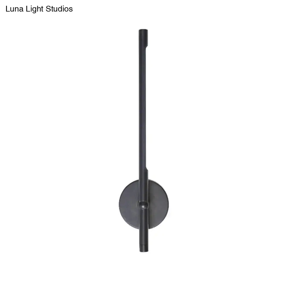 Decorbites metal tubular wall sconce with round wall plate in dark matte finish on Tampa Home & Garden Store