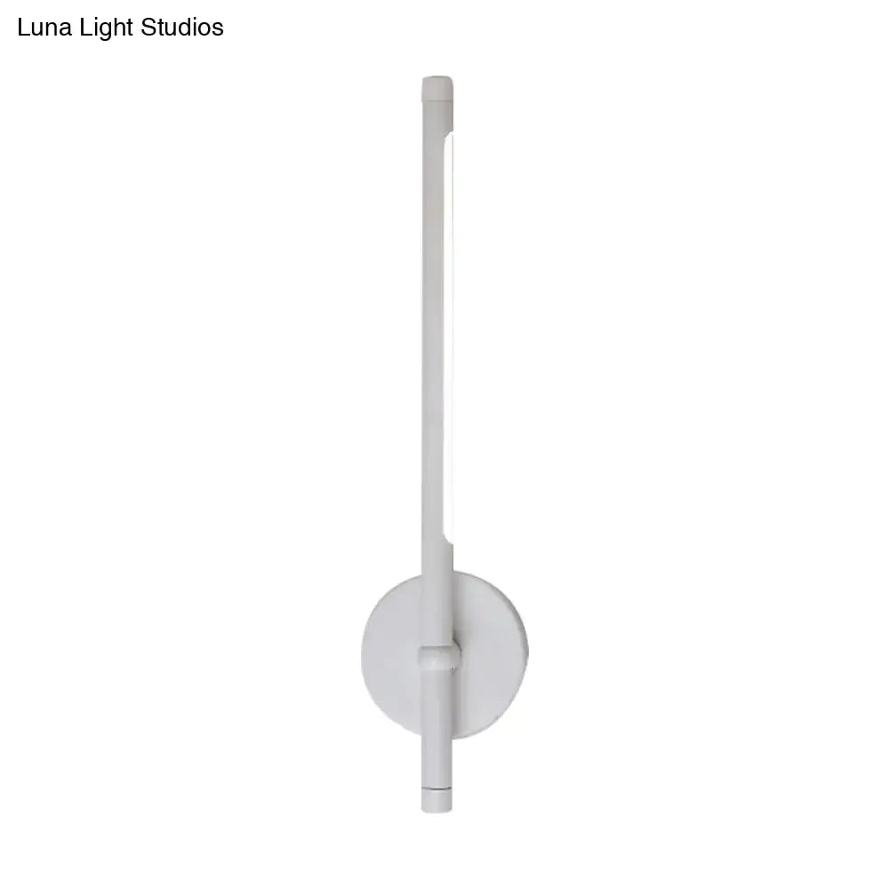 Metal tubular wall sconce Direct-Wired by Decorbites in white with round wall mount on Tampa Home & Garden Store
