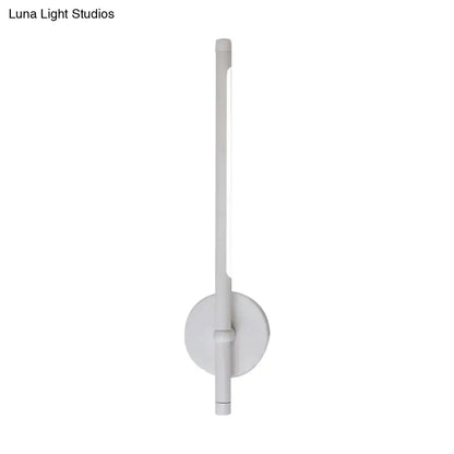 Metal tubular wall sconce Direct-Wired by Decorbites in white with round wall mount on Tampa Home & Garden Store