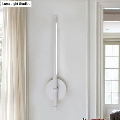 Metal tubular wall sconce white direct-wired Decorbites with circular wall mount on Tampa Home & Garden Store