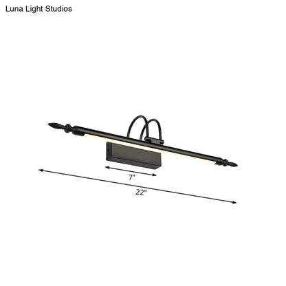 Modern black LED vanity light bar with warm white glow, 22-inch length, Decorbites on Tampa Home & Garden Store