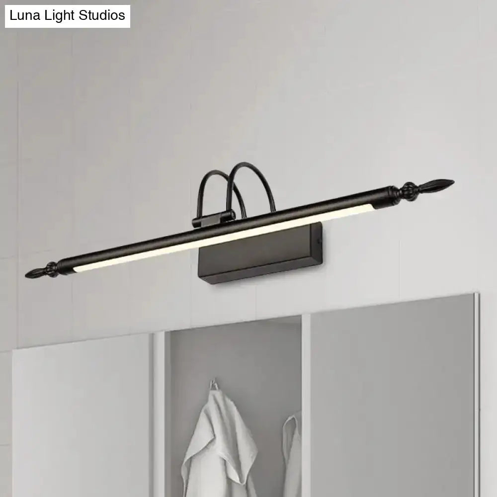 Decorbites black LED vanity light bar with warm white diffuser, mounts above bathroom mirror on Tampa Home & Garden Store