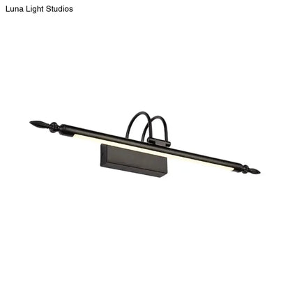 Modern black LED vanity bar with warm white light for bathroom, wall-mount backplate on Tampa Home & Garden Store