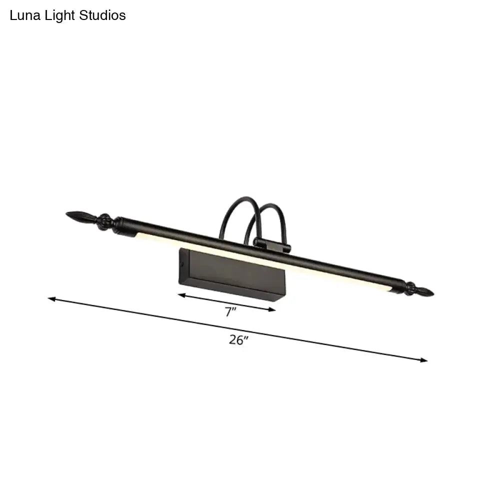 Modern black LED vanity light bar by Decorbites, warm white glow, 26in long with 7in backplate on Tampa Home & Garden Store