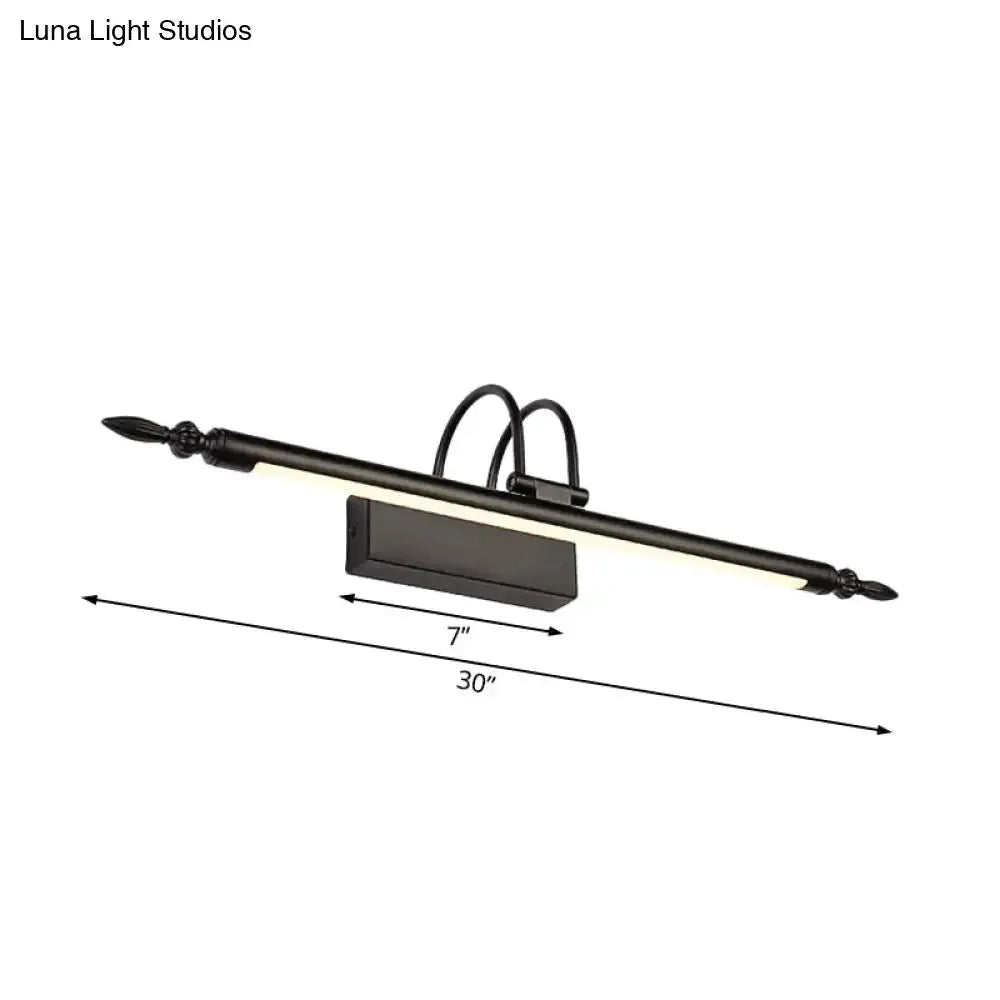 Decorbites modern black vanity light bar with warm white LEDs, 30-inch length on Tampa Home & Garden Store