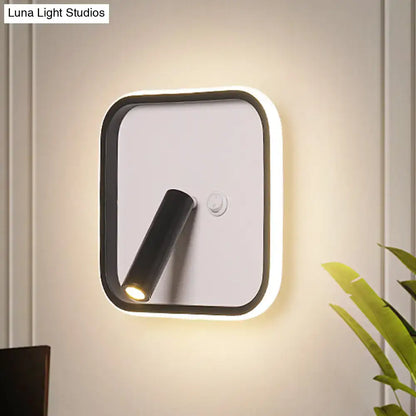 Warm Light Wall Sconce by Decorbites, black rounded-square frame with LED halo on Tampa Home & Garden Store