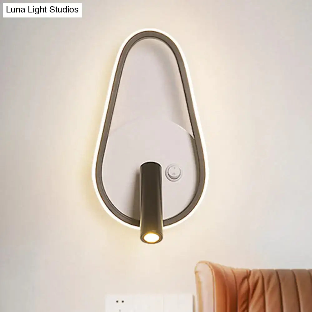 Warm Light Wall Sconce by Decorbites with teardrop backplate and warm LED edge glow on Tampa Home & Garden Store