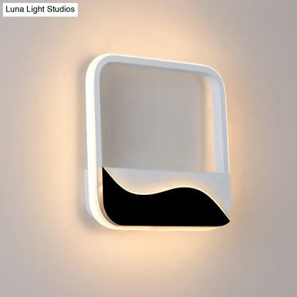 Black Wave LED Sconce by Decorbites, white frame with black wave accent on Tampa Home & Garden Store