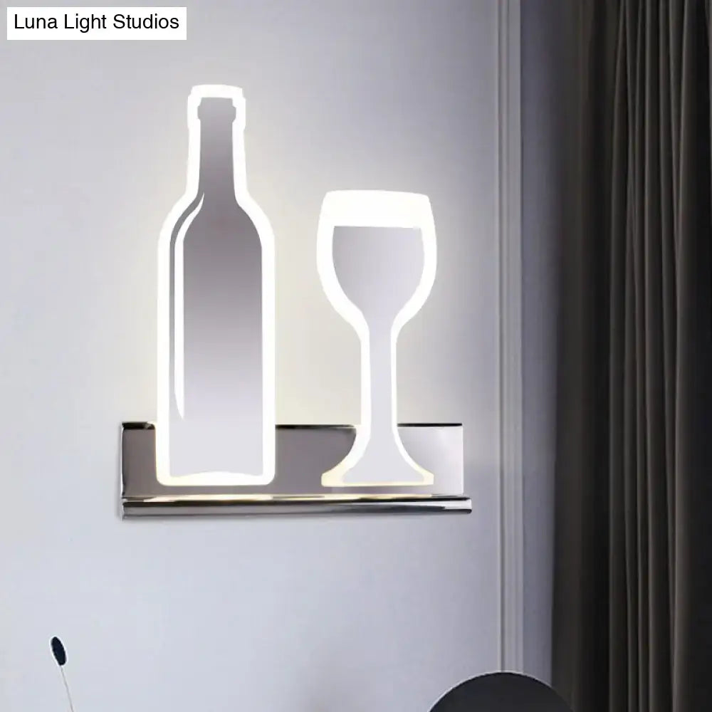 Decorbites black cast iron glass industrial sconce with bottle and wine glass outlines on Tampa Home & Garden Store