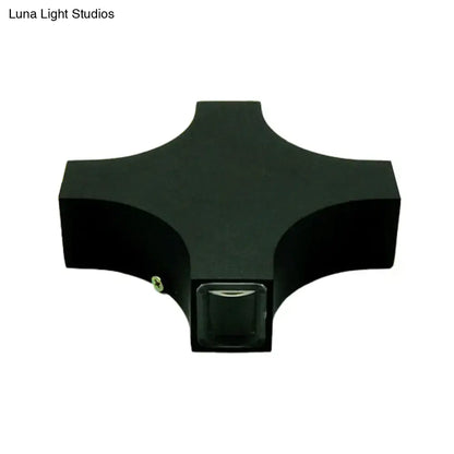 Black X LED Wall Sconce by Decorbites, cross-shaped metal fixture with square LED on Tampa Home & Garden Store
