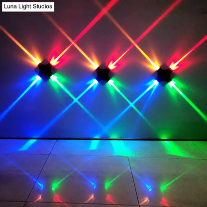 Black X LED Wall Sconce by Decorbites set of 3 with RGB beams on Tampa Home & Garden Store