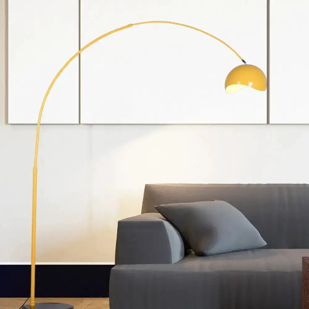 Modern Black and Yellow Fishing Rod Floor Lamp