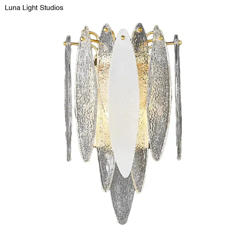 Modern Blue and Amber Glass Fish Wall Lamp
