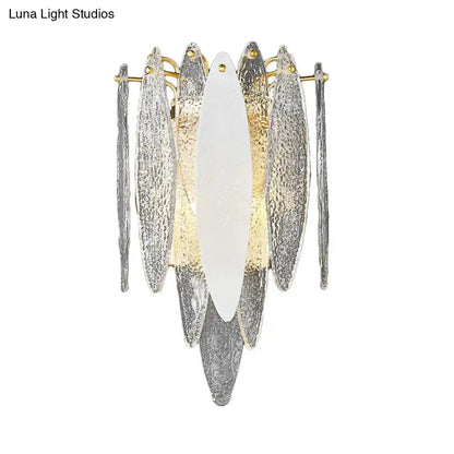 Modern Blue and Amber Glass Fish Wall Lamp