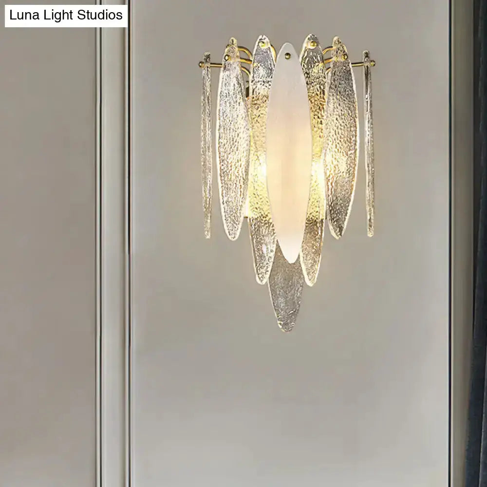 Modern Blue and Amber Glass Fish Wall Lamp