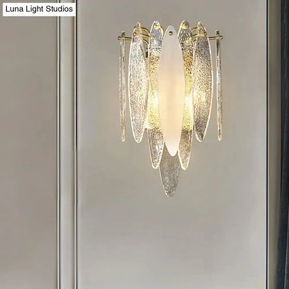 Modern Blue and Amber Glass Fish Wall Lamp