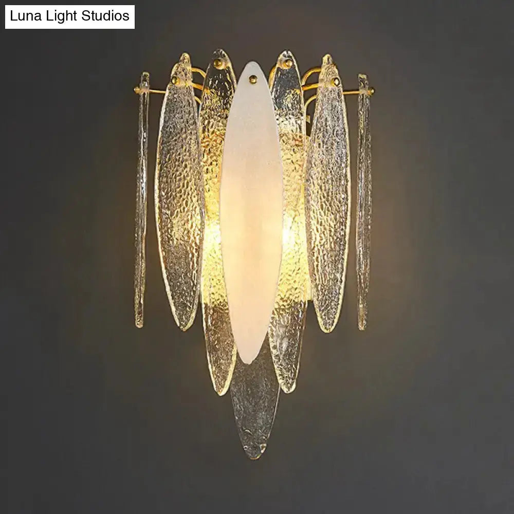 Modern Blue and Amber Glass Fish Wall Lamp
