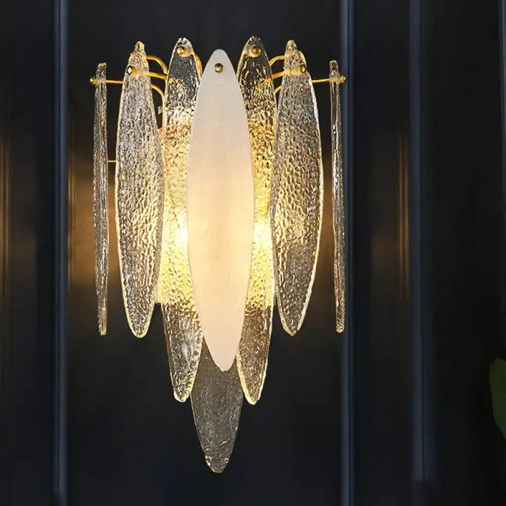 Modern Blue and Amber Glass Fish Wall Lamp